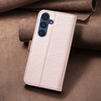 Flip case for Samsung Galaxy A15, BINFEN Wallet, rose gold + 9H glass