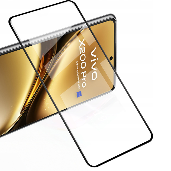 3D Tempered Glass for Vivo X200 Pro 5G, black frame