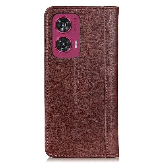 Flip case for Motorola Edge 50 Fusion 5G, Split Leather, brown