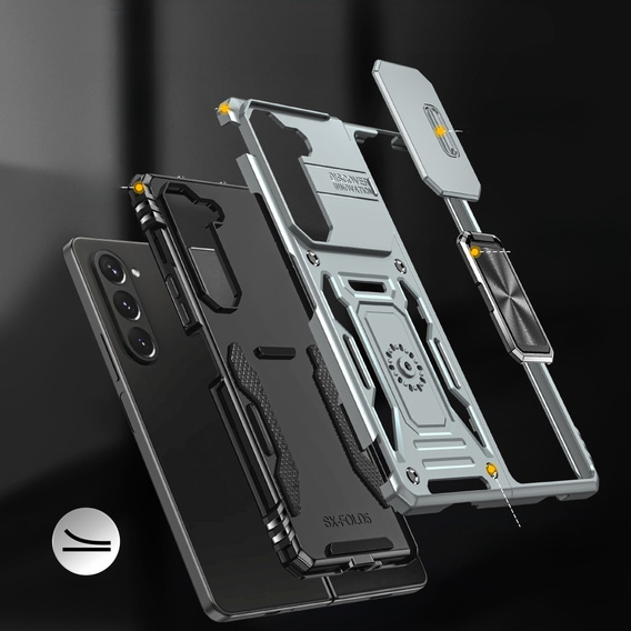 Case for Samsung Galaxy Z Fold6 5G, CamShield Slide, silver