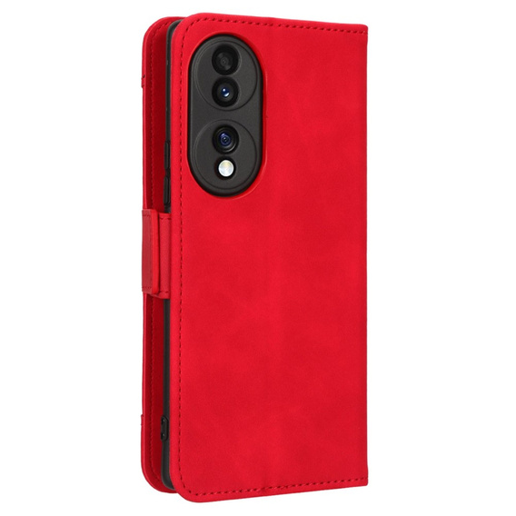 Flip case for Honor 70 5G, Card Slot, red