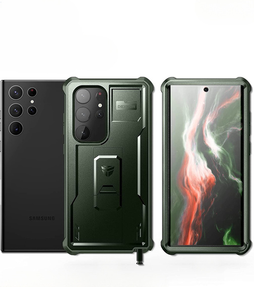 Armored case for Samsung Galaxy S23 Ultra, Dexnor Full Body (Two Frames), green