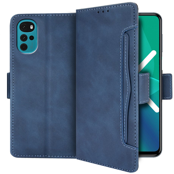 Flip case for Motorola Moto G22, Card Slot, blue