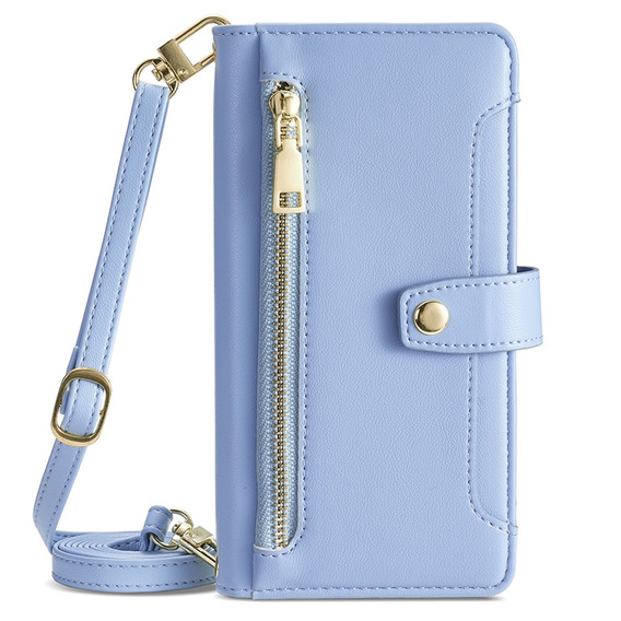 Flip case for Motorola Edge 40 Neo, Wallet Zipper Pocket, blue