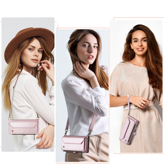 CASEME RFID Leather Wallet Case for Samsung Galaxy S26 Ultra, pink