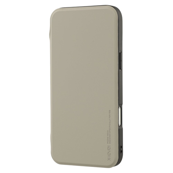 X-LEVEL Case for iPhone 16 Pro, Magnetic Card Holder, grey