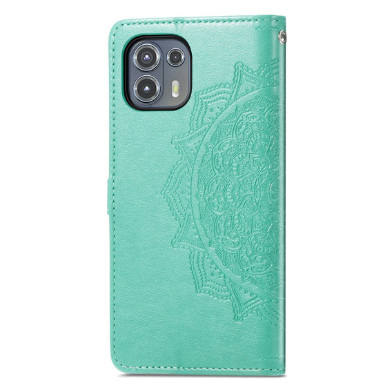Flip case for Motorola Edge 20 Lite, Mandala, green