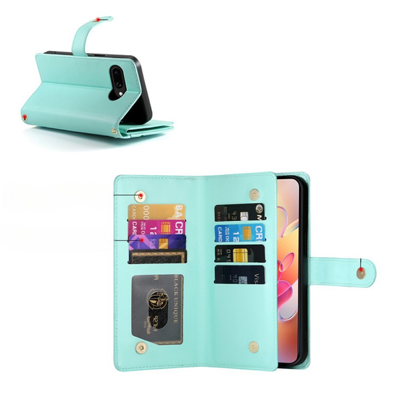 Flip case for Samsung Galaxy A56 5G, Wallet Zipper Pocket, green