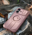 Armored case for iPhone 16, Dexnor CamProtect MagSafe, pink