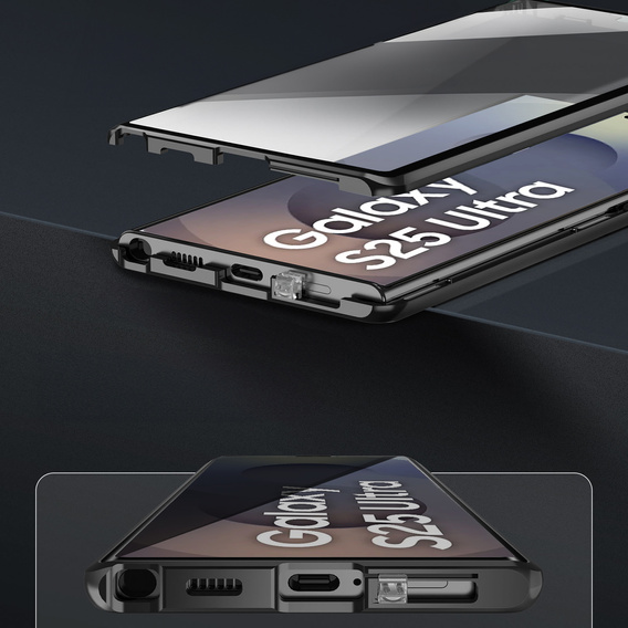 Magnetic Dual Glass MagSafe case for Samsung Galaxy S25 Ultra, black
