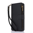 Flip case for Samsung Galaxy S24, Wallet Zipper Pocket RFID, with shoulder strap, black