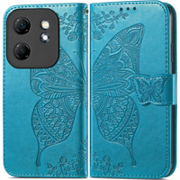 Flip case for Infinix Hot 50i 4G, Butterfly, blue