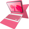 Case + keyboard iPad 10.9 2022 10 Gen, Pen Slot, pink rose gold