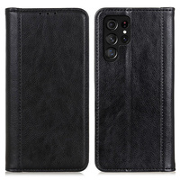Flip case for Samsung Galaxy S25 Ultra, Split Leather, black