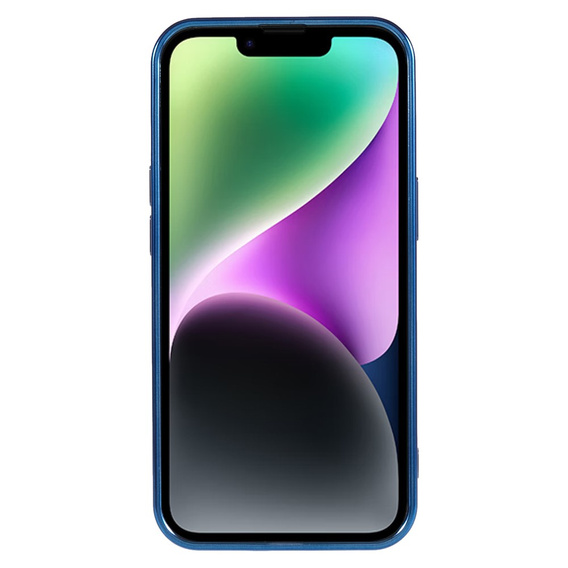 Case for iPhone 14, Electro MagSafe, blue + Screen Glass