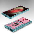 Case for Samsung Galaxy S24 Ultra, CamShield Slide, green / pink