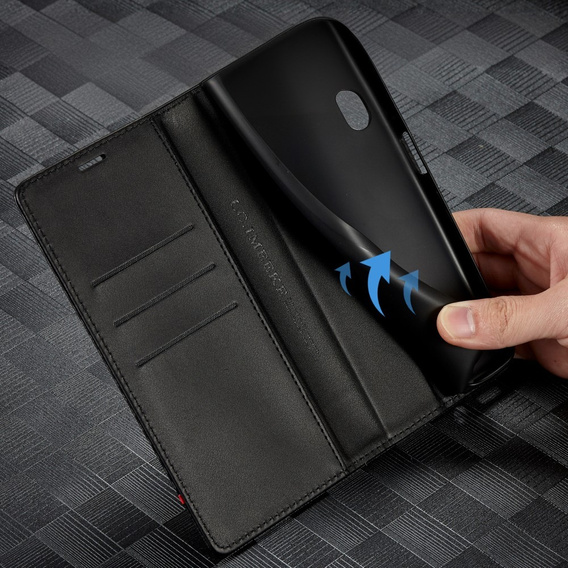 Flip case for Samsung Galaxy A55, Carbon LC.IMEEKE, black