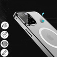 Magnetic Dual Glass MagSafe case for iPhone 14 Pro Max, silver