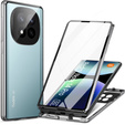 Case for Xiaomi Redmi Note 14 Pro, Magnetic Dual Glass, silver