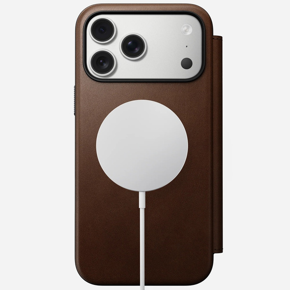 Nomad case for iPhone 17 Pro Max, Modern Leather Folio, brown