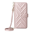 Crossbody Leather Wallet flip case for Oppo Reno 13 Pro 5G, pink