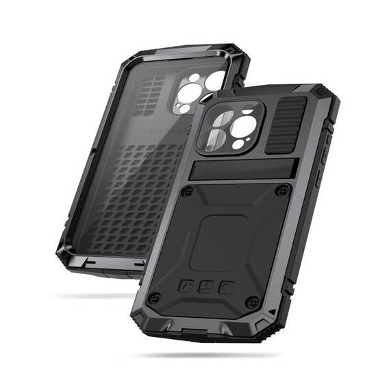 Case for iPhone 15 Pro, R-JUST, armoured, black