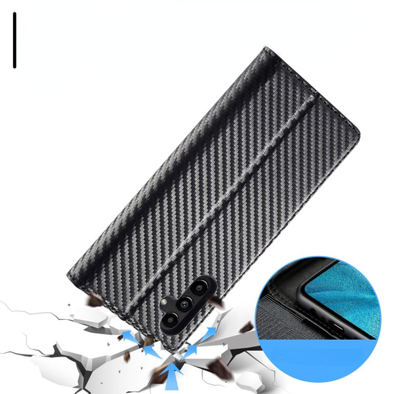 Flap case for Samsung Galaxy A56, Carbon LC.IMEEKE, black