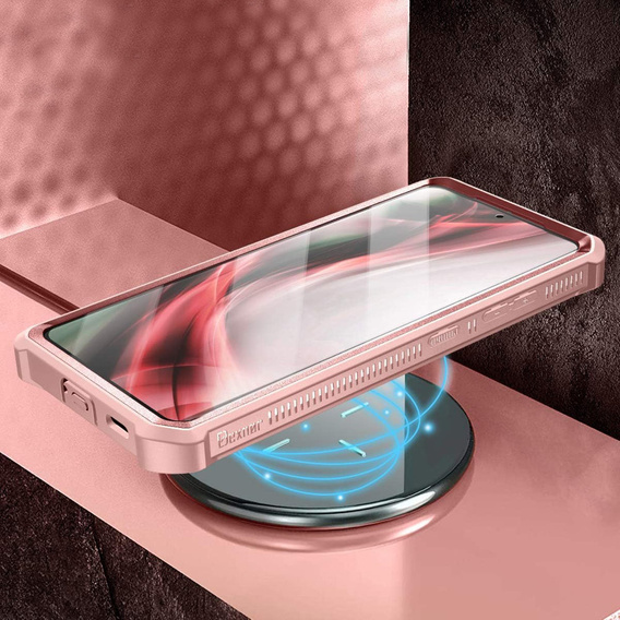 Armored case for Samsung Galaxy S21 Ultra, Dexnor Full Body, pink rose gold