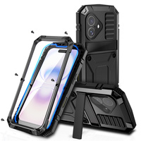 R-JUST case with stand and built-in glass for iPhone 17