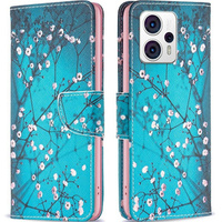 Flip case for Motorola Moto G53 5G / G23 / G13, Wallet, Sakura, blue