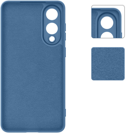 Case for Samsung Galaxy S25 Edge, Silicone Lite, blue + 9H glass