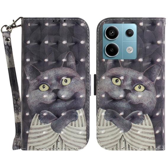 Flip case for Xiaomi Redmi Note 13 Pro 5G, Wallet, Cat grey