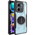 Case for Infinix Hot 50i 4G, with magnetic sheet, transparent / black