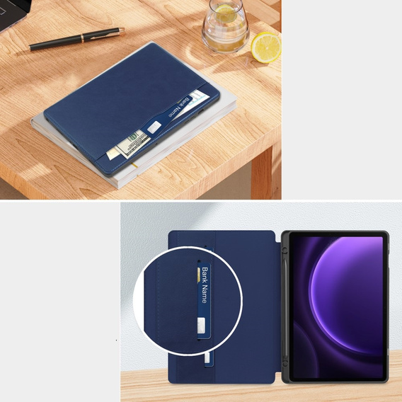 Case for Samsung Galaxy Tab S10 Lite / S10 FE / S9 FE, Business Card and Pen Slot, blue