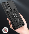 Armored case for Samsung Galaxy A13 4G, armored Slide Ring, black + 9H glass