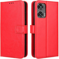 Flip case for Motorola Moto G85, Crazy Horse Wallet, red