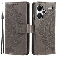 Flip case for Xiaomi Redmi Note 13 Pro+, Mandala, grey