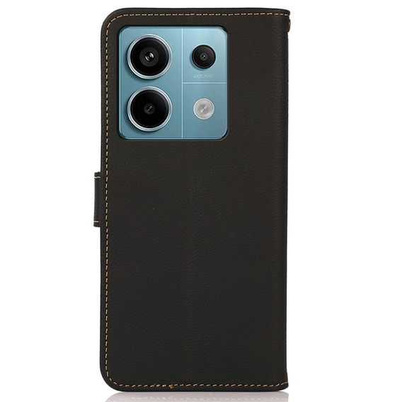 KHAZNEH RFID case for Xiaomi Redmi Note 13 Pro 5G, Litchi Texture, black