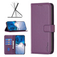 Flip case for Samsung Galaxy S23 FE, BINFEN Wallet, dark purple + 9H glass