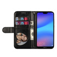 Flip case for Huawei P20 Lite, Glitter Zipper Wallet, black