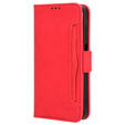 Flip case for Samsung Galaxy M55 5G, Card Slot, red
