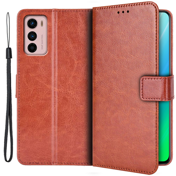 Flip case for Motorola Moto G42 4G, Crazy Horse Wallet, brown