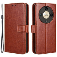 Flip case for Honor Magic 6 Lite 5G, Crazy Horse Wallet, brown