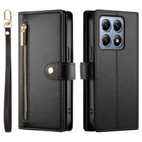 Flip case for Xiaomi 14T Pro, Wallet Zipper Pocket, black