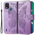 Flip case for Nokia C21 Plus, Butterfly, purple