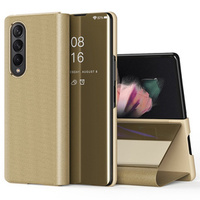 Case for Samsung Galaxy Z Fold 4 5G, Clear View, gold