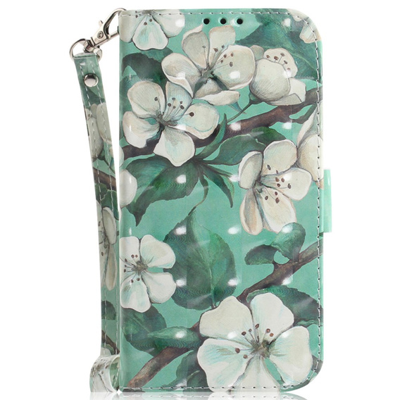Flip case for Oppo A60, Wallet, Flowers white