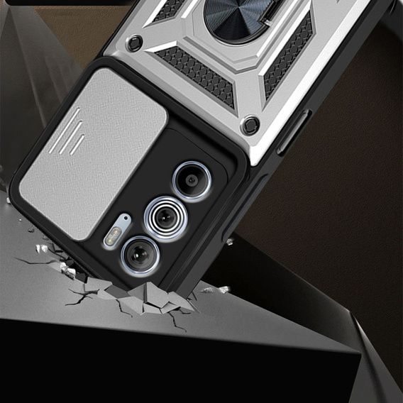 Case for Motorola Edge 30 Pro, CamShield Slide, silver