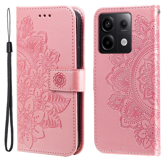 Flip case for Xiaomi Redmi Note 13 Pro 5G, Mandala, pink rose gold