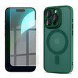 Case for iPhone 16 Pro Max, for MagSafe, ERBORD Matt Case, green + Screen Glass